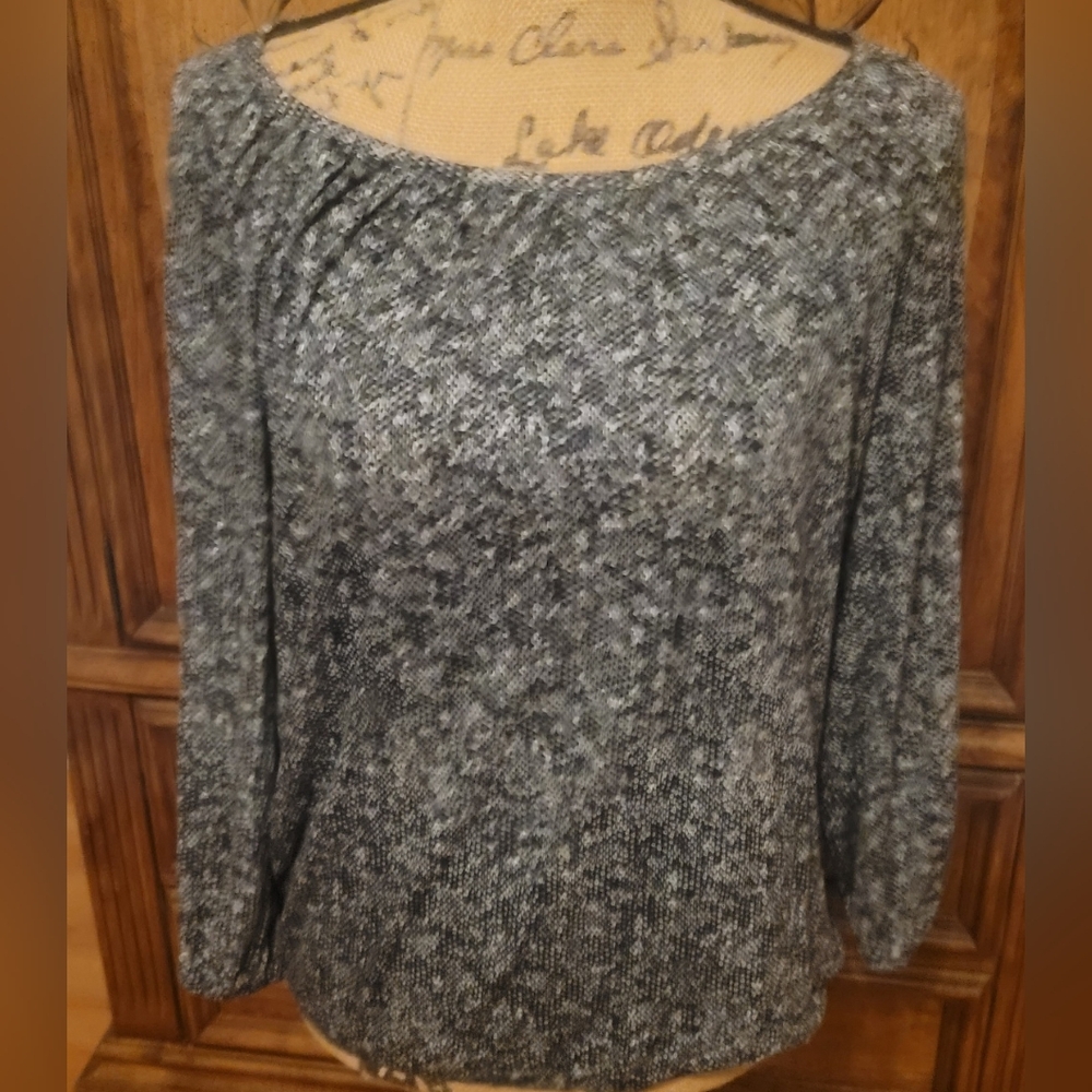 Michael Kors Black and Gray Crew Neck Sweater
